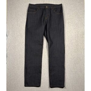 Blue Delta Jeans Mens 36x32 Raw Indigo Dark Wash Straight Leg Custom RW29 $450